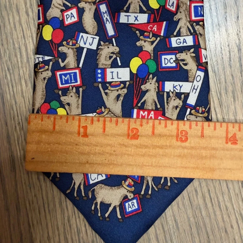 Alynn Neckwear Democrats Political Election USA Mens Silk Tie with Donkey - Picture 4 of 7